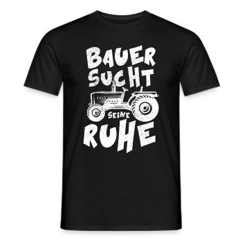Bauer sucht seine ruhe Landwirt Traktor Geschenk - Männer T-Shirt - Schwarz - Vorne - AI Model Male 178 light (178cm)