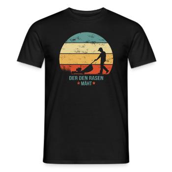 DER DEN RASEN MÄHT grunge Mann Rasenmäher Garten - Männer T-Shirt - Schwarz - Vorne - AI Model Male 178 light (178cm)