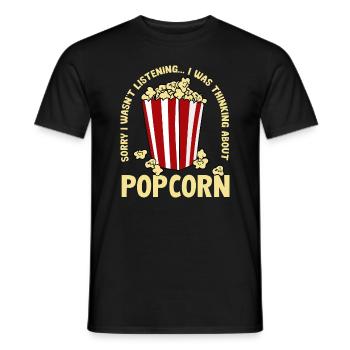 Über Popcorn nachdenken Ironisches Sprichwort - Männer T-Shirt - Schwarz - Vorne - AI Model Male 178 light (178cm)