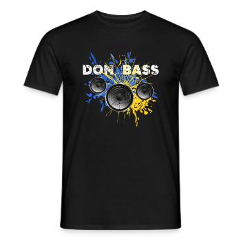 UKRAINE Donbass Sound of ukraine "DON BASS" - Men's T-Shirt - black - Front - AI Model Male 178 light (178cm)