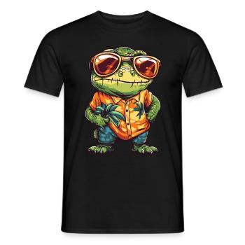 Chameleon Funny Summer - Men's T-Shirt - black - Front - AI Model Male 178 light (178cm)