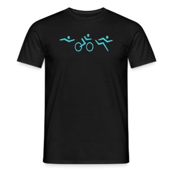 Triathlon Course à la natation Vélo Sport - T-shirt homme - noir - Devant - AI Model Male 178 light (178cm)