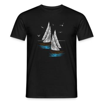 Sailing sailor sailboat skipper sailing ship hobby - Men's T-Shirt - black - Front - AI Model Male 178 light (178cm)