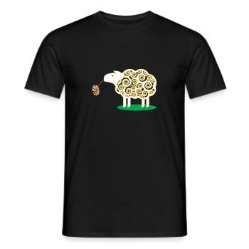 Schaf Blume niedlich Tier Schäfer Bauer Hirte - Männer T-Shirt - Schwarz - Vorne - AI Model Male 178 light (178cm)
