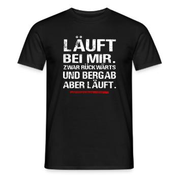 Läuft bei mir Arbeit Lustiger Spruch - Männer T-Shirt - Schwarz - Vorne - AI Model Male 178 light (178cm)