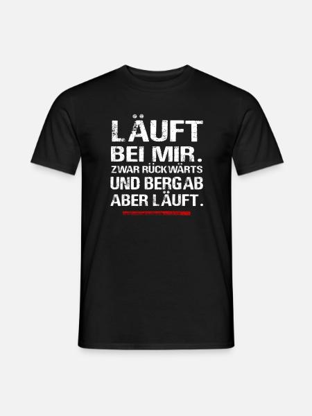 Läuft bei mir Arbeit Lustiger Spruch - Männer T-Shirt - Schwarz