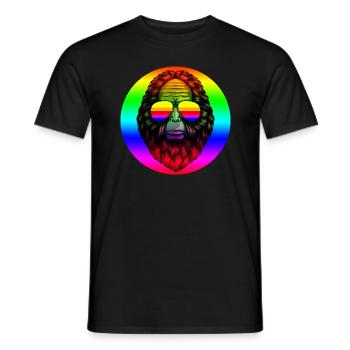 Großer Affe mit gay-brille pride - Männer T-Shirt - Schwarz - Vorne - AI Model Male 178 light (178cm)