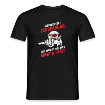 Lehrmeister Zerspanung Zerspanungsmechaniker - Männer T-Shirt - Schwarz - Vorne - AI Model Male 178 light (178cm)