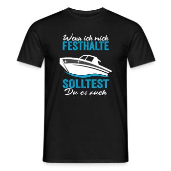Motorboot Sportboot Männer Kapitän - Männer T-Shirt - Schwarz - Vorne - AI Model Male 178 light (178cm)