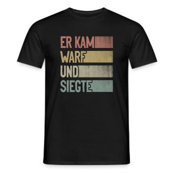 Er kam warf und siegte Boule Boccia Petanque - Männer T-Shirt - Schwarz - Vorne - AI Model Male 178 light (178cm)