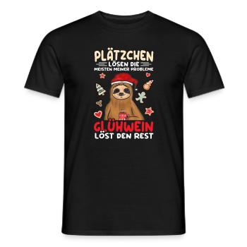 Plätzchen backen Weihnachten lustig - Männer T-Shirt - Schwarz - Vorne - AI Model Male 178 light (178cm)