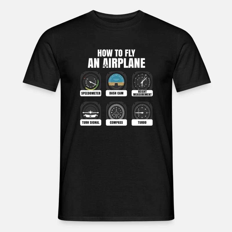 Flugzeug Pilot Piloten - Männer T-Shirt - Schwarz