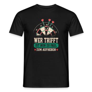 Dart Geschenke lustig darts spruch dartboard 180 - Männer T-Shirt - Schwarz - Vorne - AI Model Male 178 light (178cm)