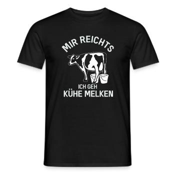 Kühe melken Bäuerin Kuh Milchbauern Landwirtin - Männer T-Shirt - Schwarz - Vorne - AI Model Male 178 light (178cm)