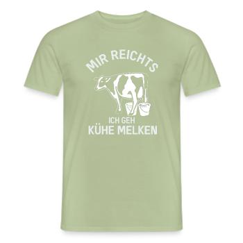 Kühe melken Bäuerin Kuh Milchbauern Landwirtin - Männer T-Shirt - Sage - Vorne - AI Model Male 178 light (178cm)