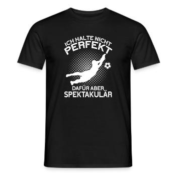 Spektakulärer Torwart Spruch Torhüter Humor - Männer T-Shirt - Schwarz - Vorne - AI Model Male 178 light (178cm)