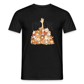 Lustiger Katzenhaufen Katze Katzenliebhaber - Männer T-Shirt - Schwarz - Vorne - AI Model Male 178 light (178cm)