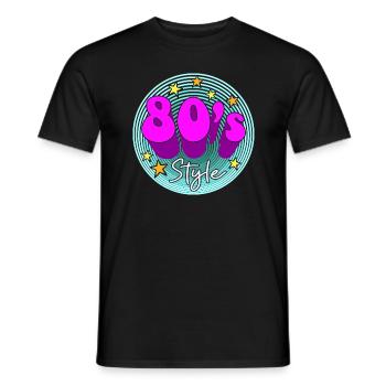 80er Jahre Retro Vintage Kostüm Karneval 80's - Männer T-Shirt - Schwarz - Vorne - AI Model Male 178 light (178cm)