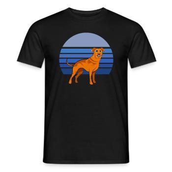 Rhodesian Ridgeback Dog Retro Blue - Men's T-Shirt - black - Front - AI Model Male 178 light (178cm)