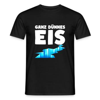 Ganz dünnes Eis Humor Sehr dünnes Eis - Männer T-Shirt - Schwarz - Vorne - AI Model Male 178 light (178cm)