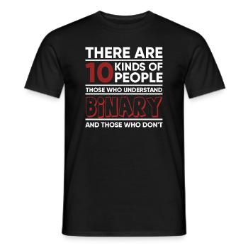 There are 10 kinds of people Binary - T-shirt homme - noir - Devant - AI Model Male 178 light (178cm)