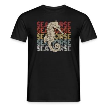 Seepferd - Männer T-Shirt - Schwarz - Vorne - AI Model Male 178 light (178cm)