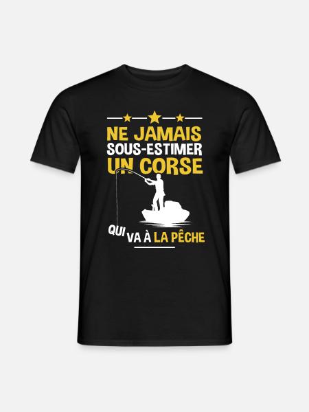 Corse pêcheur cadeau drôle pêche tshirt homme - T-shirt homme - noir