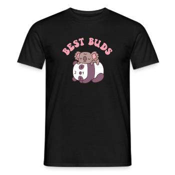 Süßer schlafender Panda und Koala tragen beste Knospen - Männer T-Shirt - Schwarz - Vorne - AI Model Male 178 light (178cm)