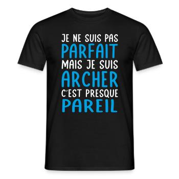 Je ne suis pas parfait mais mais je suis archer - T-shirt homme - noir - Devant - AI Model Male 178 light (178cm)