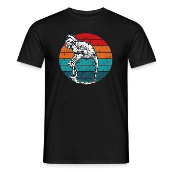 Funny Cute Vintage Retro Ostrich - Männer T-Shirt - Schwarz - Vorne - AI Model Male 178 light (178cm)