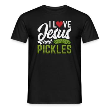 I Love Jesus And Pickles - Männer T-Shirt - Schwarz - Vorne - AI Model Male 178 light (178cm)