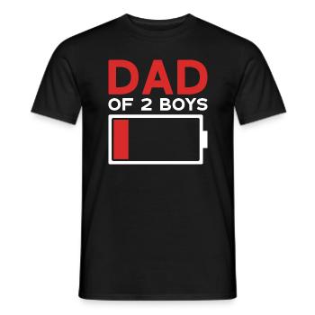 DAD OF 2 BOYS - Men's T-Shirt - black - Front - AI Model Male 178 light (178cm)