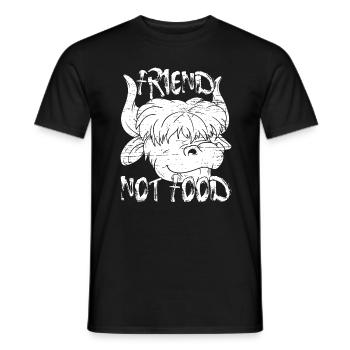Ami végétalien pas de nourriture - T-shirt homme - noir - Devant - AI Model Male 178 light (178cm)