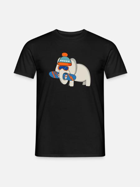 Snowboard - Männer T-Shirt - Schwarz