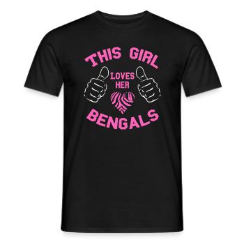 Cette fille aime ses Bengals - T-shirt homme - noir - Devant - AI Model Male 178 light (178cm)