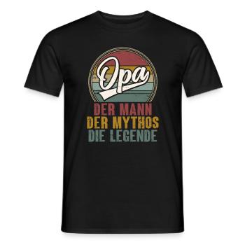 Opa Mann Mythos Legende - Männer T-Shirt - Schwarz - Vorne - AI Model Male 178 light (178cm)