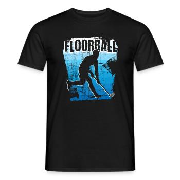 Floorball Player Floorballer Retro Floorball - Men's T-Shirt - black - Front - AI Model Male 178 light (178cm)