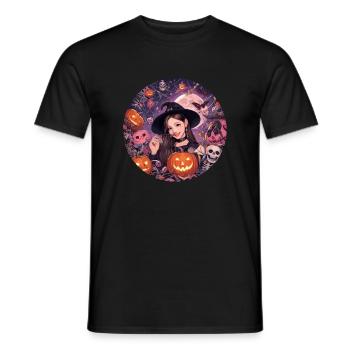 Halloween KPOP style design for spooky k-pop fans - Men's T-Shirt - black - Front - AI Model Male 178 light (178cm)
