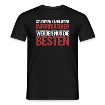Anyone can study; Computer scientists are the best - Men's T-Shirt - black - Front - AI Model Male 178 light (178cm)