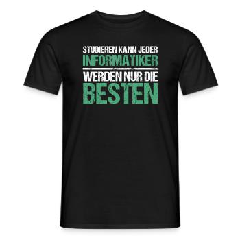 Anyone can study - Informatiker Edition - Men's T-Shirt - black - Front - AI Model Male 178 light (178cm)