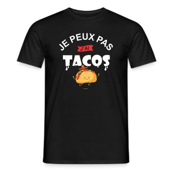 je peux pas j ai tacos taco chef cuisine mexicaine - T-shirt homme - noir - Devant - AI Model Male 178 light (178cm)