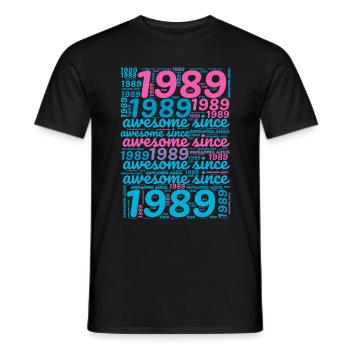 Awesome since 1989 - Retro Geburtsttagspruch - Männer T-Shirt - Schwarz - Vorne - AI Model Male 178 light (178cm)