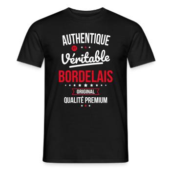 Authentique et véritable Bordelais - Original - T-shirt homme - noir - Devant - AI Model Male 178 light (178cm)