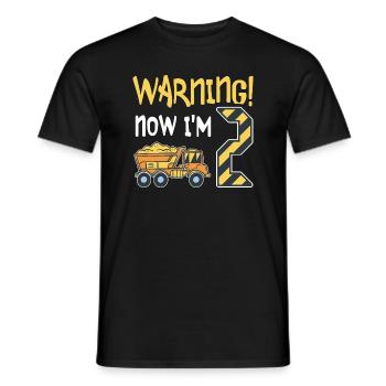2. Geburtstag Junge 2 Jahre alt Kipper Baustelle - Männer T-Shirt - Schwarz - Vorne - AI Model Male 178 light (178cm)