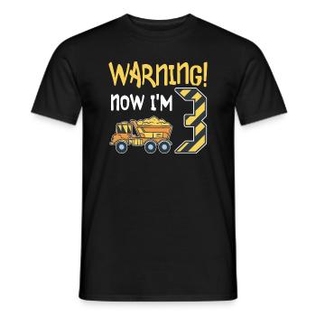 3. Geburtstag Junge 3 Jahre alt Kipper Baustelle - Männer T-Shirt - Schwarz - Vorne - AI Model Male 178 light (178cm)