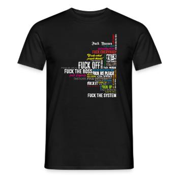 Fuck off - Männer T-Shirt - Schwarz - Vorne - AI Model Male 178 light (178cm)