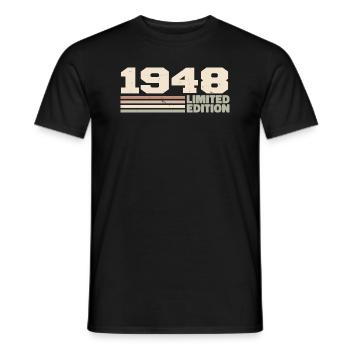 1948 Cadeau Anniversaire 1948 édition limitée 1948 - T-shirt homme - noir - Devant - AI Model Male 178 light (178cm)