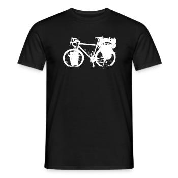 Bicycle Bikepacking Bike Bike white - Men's T-Shirt - black - Front - AI Model Male 178 light (178cm)