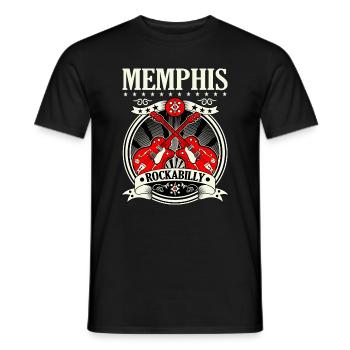 Rockabilly Style Memphis Tennessee Retro Rockers - Men's T-Shirt - black - Front - AI Model Male 178 light (178cm)