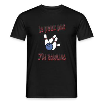 je peux pas j'ai bowling - T-shirt homme - noir - Devant - AI Model Male 178 light (178cm)